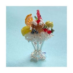 画像4: ビーズステッチで編むバッグチャーム〜プリンアラモード〜