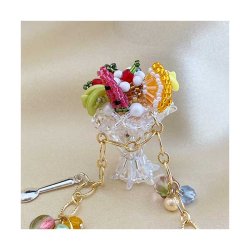 画像3: ビーズステッチで編むバッグチャーム〜プリンアラモード〜