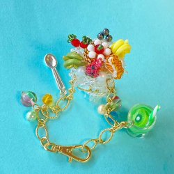 画像6: ビーズステッチで編むバッグチャーム〜プリンアラモード〜