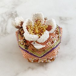 画像5: ペヨーテステッチで編むBOX〜うめ〜