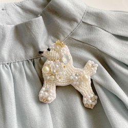 画像2: ビーズ刺繍でつくるバッグチャーム〜お洒落なプードル〜