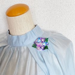 画像2: ビーズステッチで作るブローチ〜あじさい〜