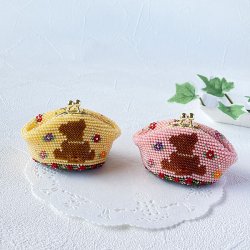 画像2: 編み込み模様のがま口〜テディベア〜