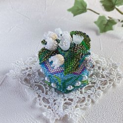 画像1: ペヨーテステッチで編むBOX〜すずらん〜