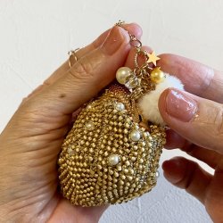 画像4: 編み込み模様のがま口　バッグチャームミニ